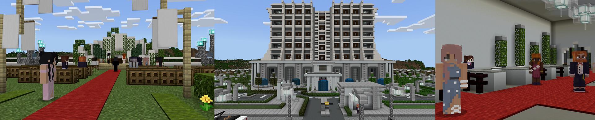 Panorama of the Minecraft Bedrock Marketplace product WEDDING++ created by ChewMingo.