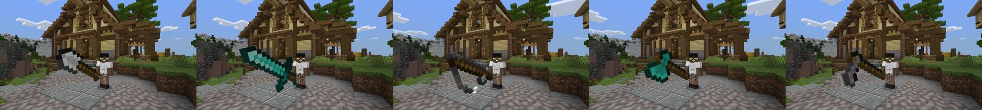 Panorama of the Minecraft Bedrock Marketplace product Giant Weapons created by Chillcraft.