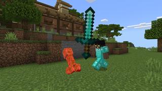 Screenshot of the Minecraft Bedrock Marketplace product Giant Weapons created by Chillcraft.