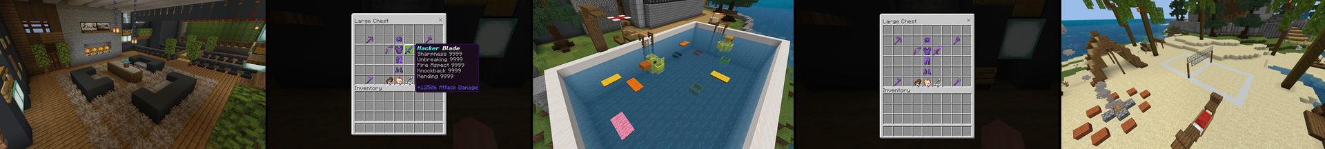 Panorama of the Minecraft Bedrock Marketplace product Hacker Mansion created by Chillcraft.