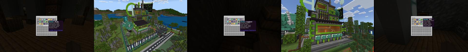 Panorama of the Minecraft Bedrock Marketplace product Hacker Weapons created by Chillcraft.