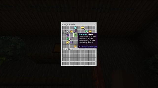 Screenshot of the Minecraft Bedrock Marketplace product Hacker Weapons created by Chillcraft.