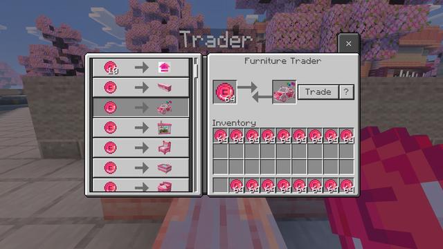 Screenshot of the Minecraft Bedrock Marketplace product Lovely Furniture created by Chillcraft.