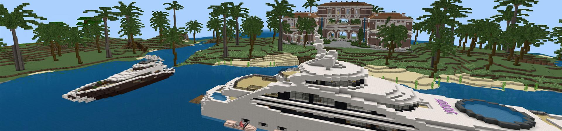 Panorama of the Minecraft Bedrock Marketplace product Luxury Mansion Island created by Chillcraft.