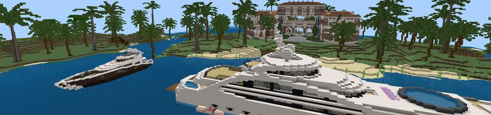 Panorama of the Minecraft Bedrock Marketplace product Luxury Mansion Island created by Chillcraft.
