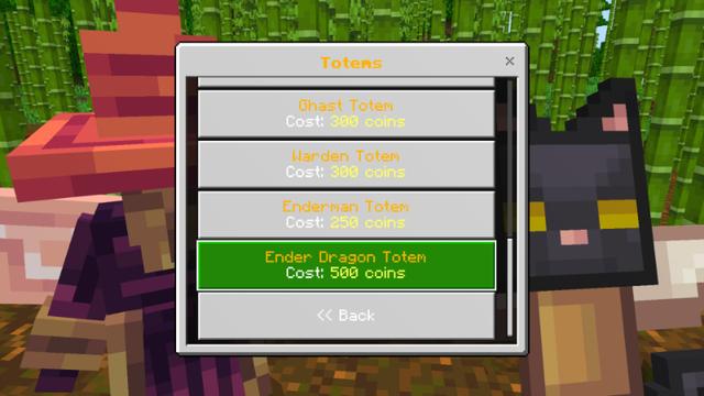 Screenshot of the Minecraft Bedrock Marketplace product Omen Totems created by Chillcraft.