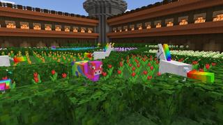 Screenshot of the Minecraft Bedrock Marketplace product Rainbow Lucky Mobs created by Chillcraft.