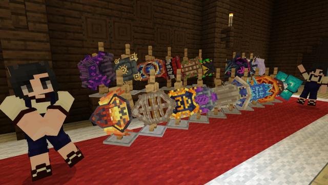 Screenshot of the Minecraft Bedrock Marketplace product Shields++ created by Chillcraft.