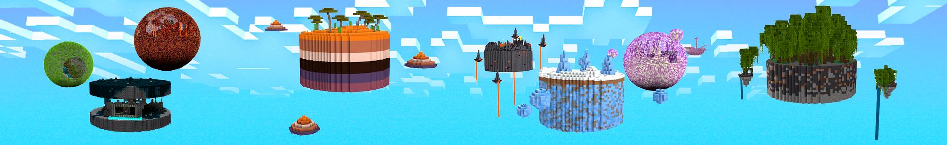 Panorama of the Minecraft Bedrock Marketplace product Skyblock Secret Biomes created by Chillcraft.