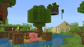 Screenshot of the Minecraft Bedrock Marketplace product Skyblock Secret Biomes created by Chillcraft.