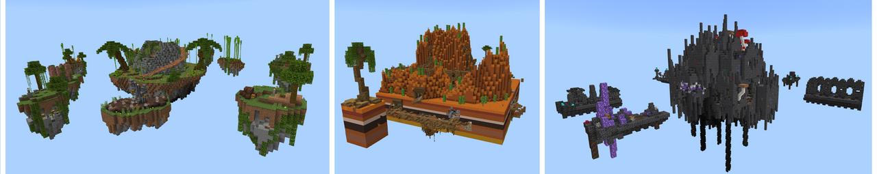 Panorama of the Minecraft Bedrock Marketplace product Skywars Epic Caves created by Chillcraft.
