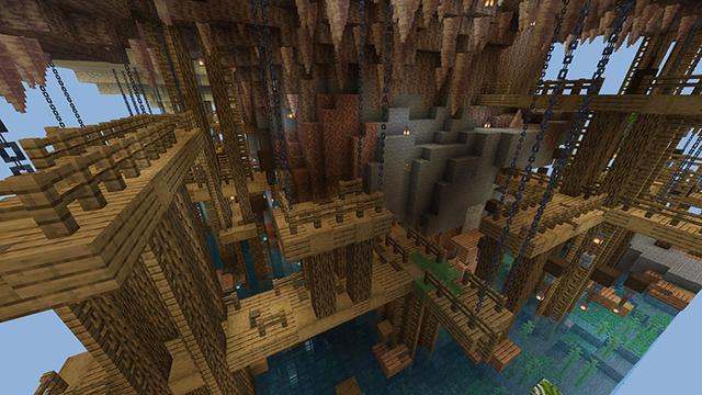Screenshot of the Minecraft Bedrock Marketplace product Spiral Caves Parkour created by Chillcraft.