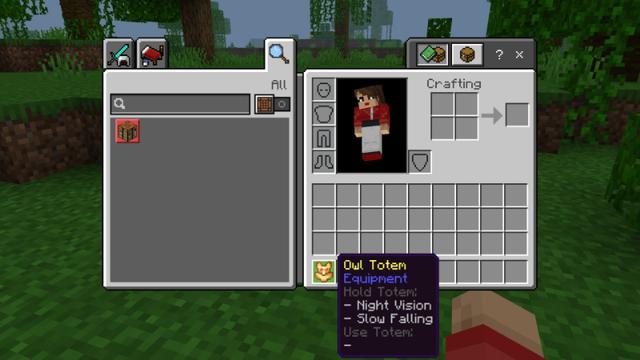 Screenshot of the Minecraft Bedrock Marketplace product Totems created by Chillcraft.