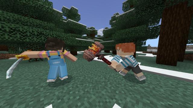 Screenshot of the Minecraft Bedrock Marketplace product Weapons++ created by Chillcraft.