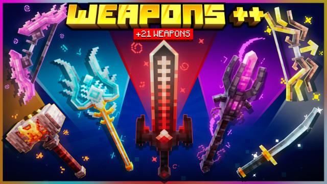 Thumbnail of the Minecraft Bedrock Marketplace product Weapons++ created by Chillcraft.