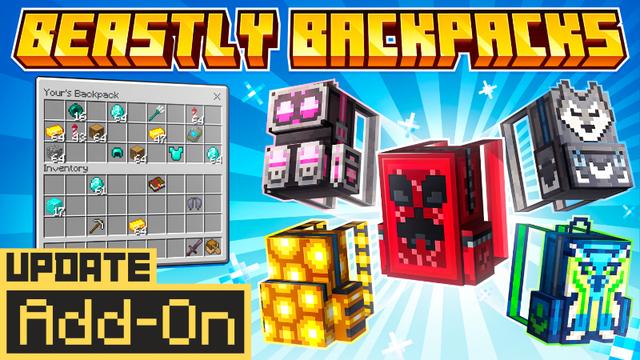 Thumbnail of the Minecraft Bedrock Marketplace product Beastly Backpacks created by CHRONICOVERRIDE LLC.