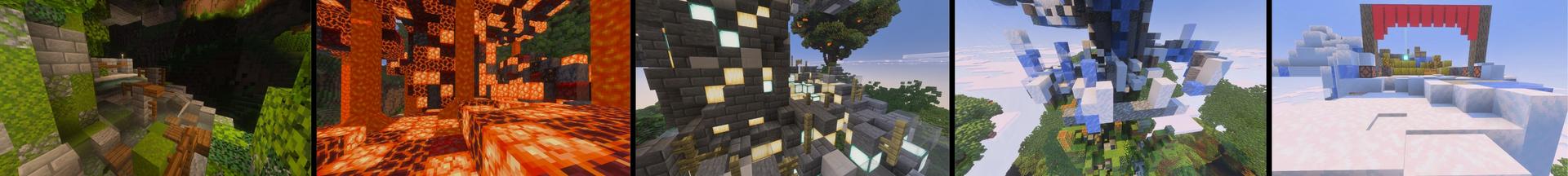 Panorama of the Minecraft Bedrock Marketplace product Jungle Ascent Spiral Parkour created by CHRONICOVERRIDE LLC.
