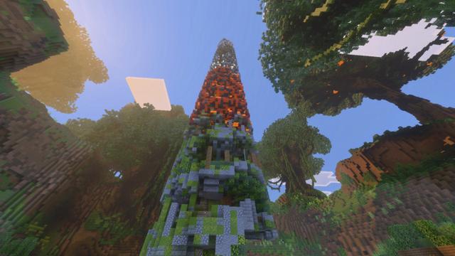 Screenshot of the Minecraft Bedrock Marketplace product Jungle Ascent Spiral Parkour created by CHRONICOVERRIDE LLC.