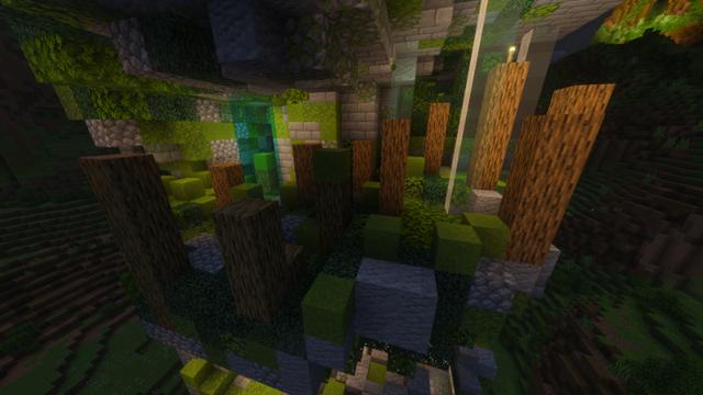 Screenshot of the Minecraft Bedrock Marketplace product Jungle Ascent Spiral Parkour created by CHRONICOVERRIDE LLC.