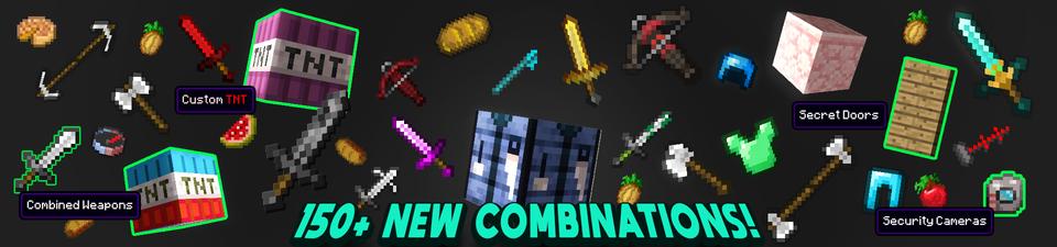 Panorama of the Minecraft Bedrock Marketplace product COMBINE ITEMS! Add-On created by Chunklabs.