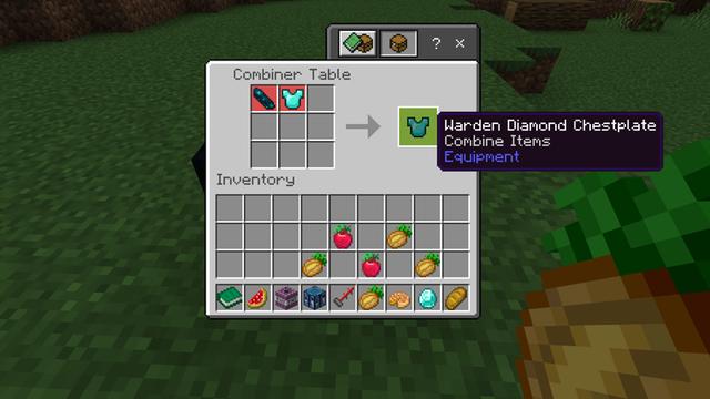 Screenshot of the Minecraft Bedrock Marketplace product COMBINE ITEMS! Add-On created by Chunklabs.