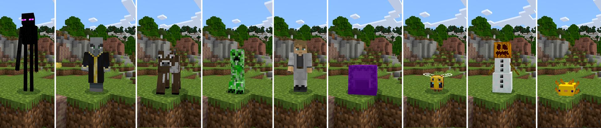 Panorama of the Minecraft Bedrock Marketplace product CRAFTING MOB DISGUISES! created by Chunklabs.