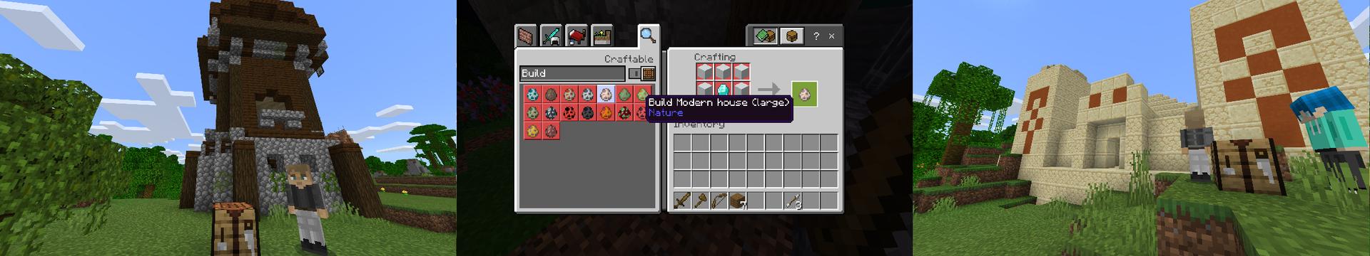 Panorama of the Minecraft Bedrock Marketplace product CRAFTING STRUCTURES! created by Chunklabs.