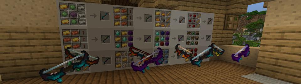 Panorama of the Minecraft Bedrock Marketplace product CUSTOM BOWS! created by Chunklabs.