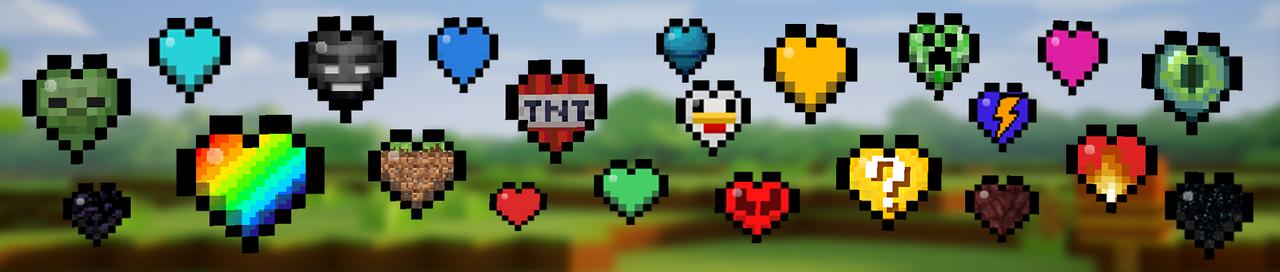Panorama of the Minecraft Bedrock Marketplace product CUSTOM HEARTS! created by Chunklabs.