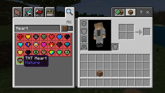 Screenshot of the Minecraft Bedrock Marketplace product CUSTOM HEARTS! created by Chunklabs.