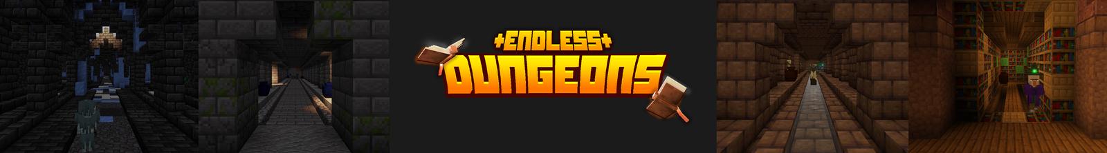 Panorama of the Minecraft Bedrock Marketplace product ENDLESS DUNGEONS! Add-On created by Chunklabs.