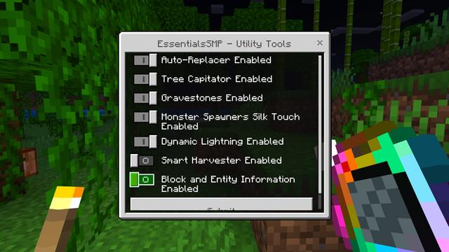 Screenshot of the Minecraft Bedrock Marketplace product ESSENTIALS SMP! ADD-ON created by Chunklabs.