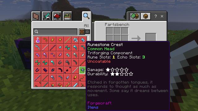 Screenshot of the Minecraft Bedrock Marketplace product FORGECRAFT: WEAPONS & TOOLS ADD-ON! [1.1] created by Chunklabs.