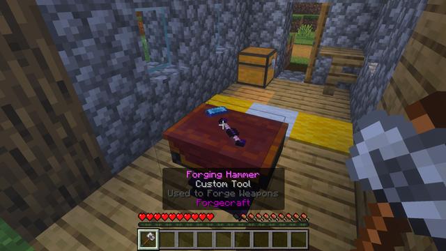 Screenshot of the Minecraft Bedrock Marketplace product FORGECRAFT: WEAPONS & TOOLS ADD-ON! [1.1] created by Chunklabs.