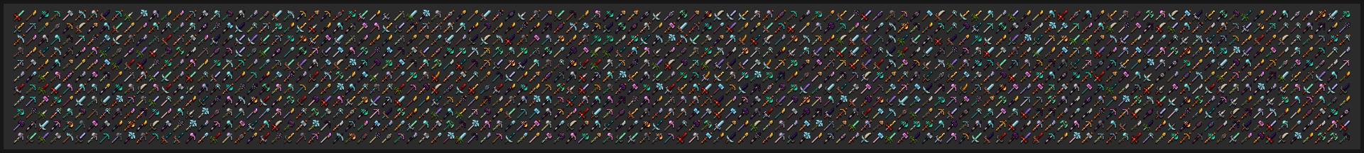 Panorama of the Minecraft Bedrock Marketplace product FORGECRAFT: WEAPONS & TOOLS ADD-ON! created by Chunklabs.