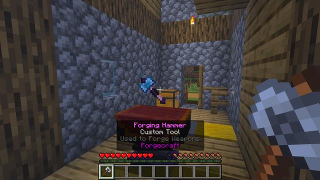 Screenshot of the Minecraft Bedrock Marketplace product FORGECRAFT: WEAPONS & TOOLS ADD-ON! created by Chunklabs.