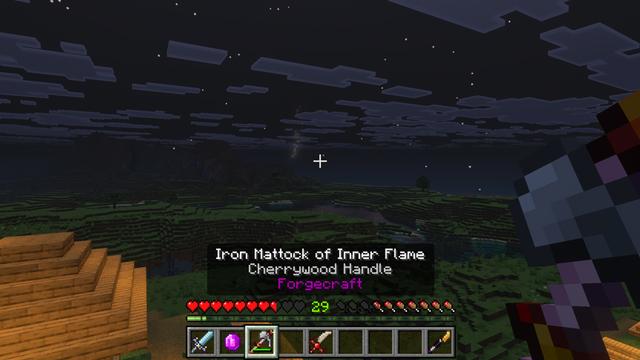 Screenshot of the Minecraft Bedrock Marketplace product FORGECRAFT: WEAPONS & TOOLS ADD-ON! created by Chunklabs.