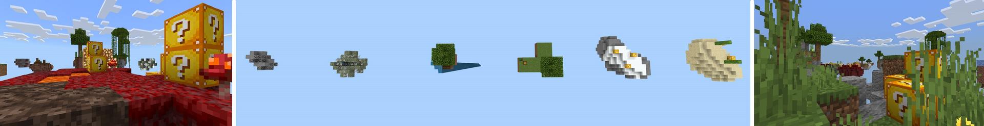 Panorama of the Minecraft Bedrock Marketplace product INFINITY LUCKY BLOCK SKYBLOCK! created by Chunklabs.