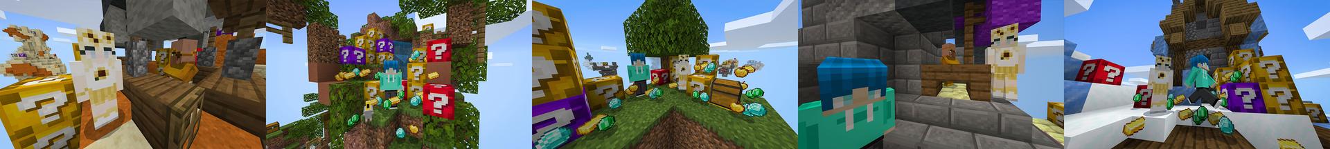 Panorama of the Minecraft Bedrock Marketplace product LUCKY BLOCK SKYBLOCK created by Chunklabs.