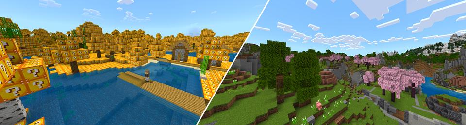 Panorama of the Minecraft Bedrock Marketplace product LUCKY BLOCKS DIMENSION! created by Chunklabs.