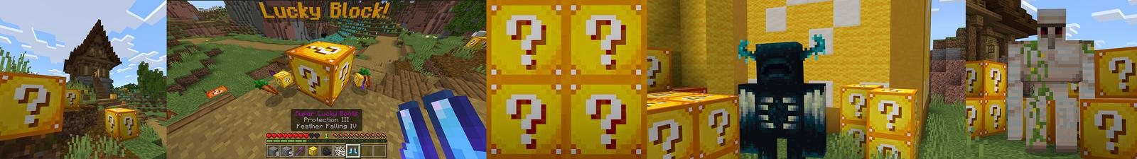 Panorama of the Minecraft Bedrock Marketplace product LUCKY BLOCKS: SURVIVAL! created by Chunklabs.