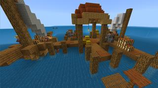 Screenshot of the Minecraft Bedrock Marketplace product ONE BLOCK RAFT! created by Chunklabs.