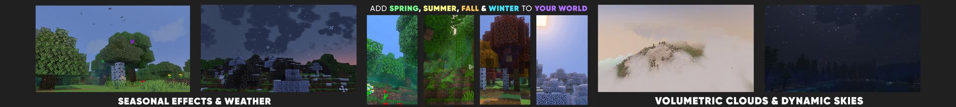 Panorama of the Minecraft Bedrock Marketplace product REALISTIC SEASONS! Add-On created by Chunklabs.