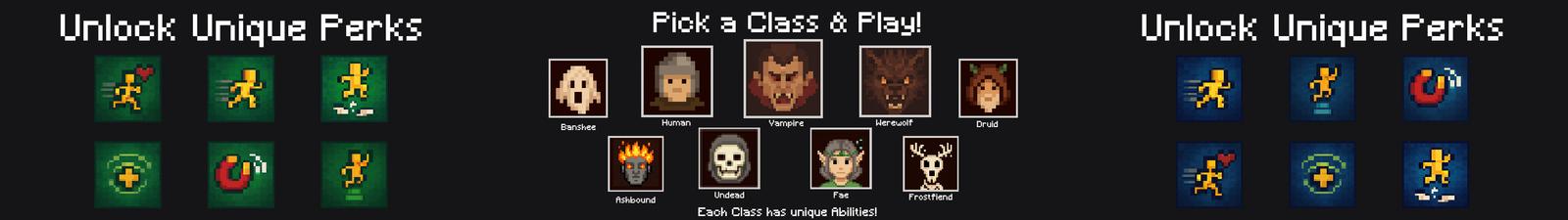 Panorama of the Minecraft Bedrock Marketplace product RPG CLASSES! Add-On created by Chunklabs.