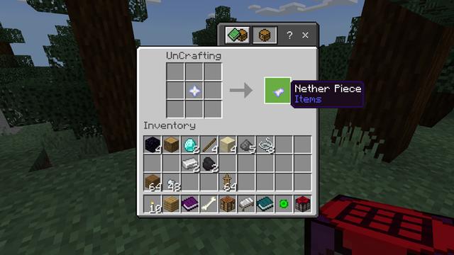 Screenshot of the Minecraft Bedrock Marketplace product Uncrafting Items Add-On created by Chunklabs.