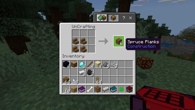 Screenshot of the Minecraft Bedrock Marketplace product Uncrafting Items Add-On created by Chunklabs.