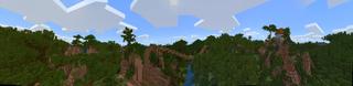 Panorama of the Minecraft Bedrock Marketplace product Upgraded Jungles created by Chunklabs.