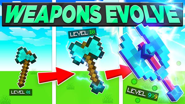 Thumbnail of the Minecraft Bedrock Marketplace product WEAPONS EVOLVE! created by Chunklabs.