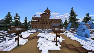 Screenshot of the Minecraft Bedrock Marketplace product Winter Mansion created by Chunklabs.