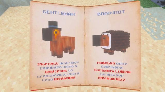 Screenshot of the Minecraft Bedrock Marketplace product Capybara Add-On created by Cleverlike.